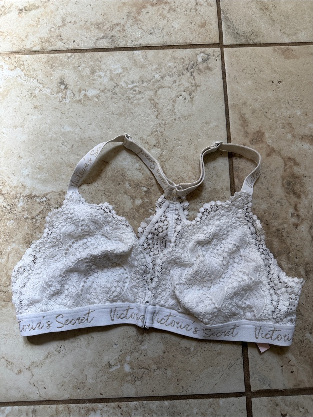 Victoria's Secret White Lace Racerback Bralette